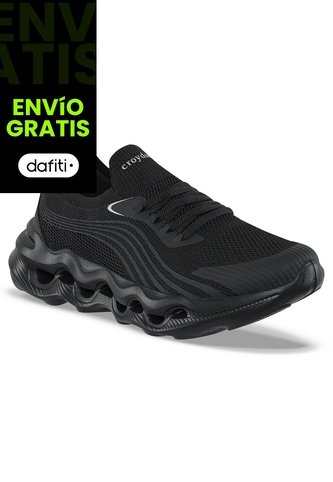 Tenis Para Caminar Nami Negro-Negro Croydon Para Mujer Croydon