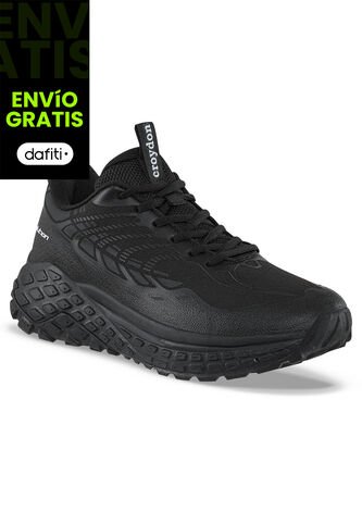 Tenis Trail Running Libir Negro-Negro Croydon Para Hombre Croydon