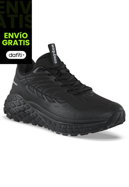 Tenis Trail Running Libir Negro-Negro Croydon Para Hombre