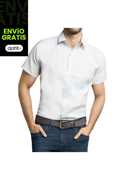 Camisa Mateo Azul Celeste Para Hombre Croydon