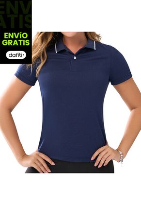 Camiseta Polo Laura Azul Para Mujer Croydon