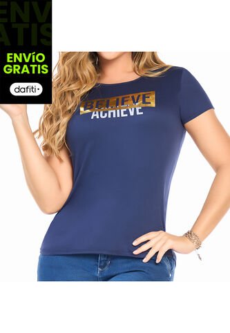 Camiseta Believe Azul Osc Para Mujer Croydon Croydon