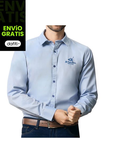 Camisa Joel Azul Para Hombre Croydon