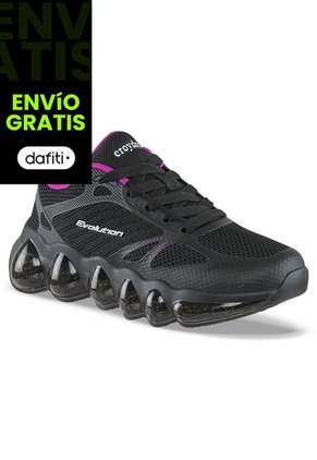 Tenis Running Sitalo Negro-Fucsia Croydon Para Niña