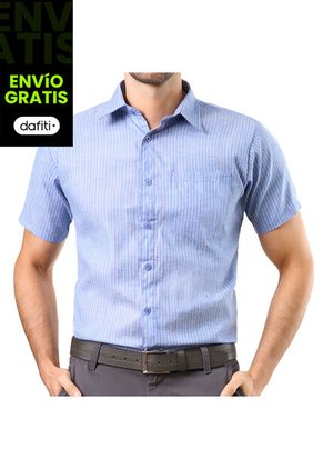Camisa Fabio Azul Para Hombre Croydon