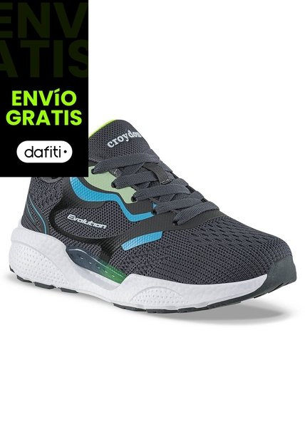 Tenis Running Loprin Gris Osc Croydon Para Niño