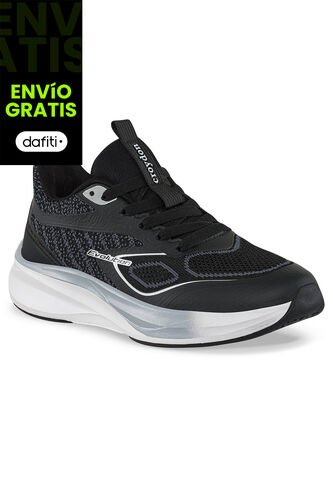 Tenis Running Naki Negro-Gris Croydon Para Mujer Croydon