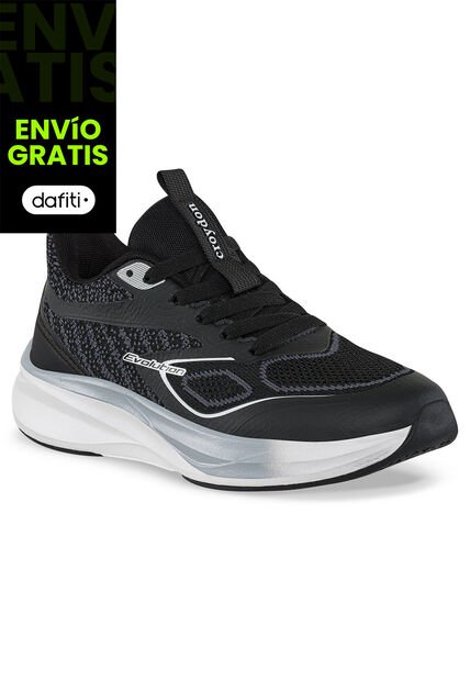 Tenis Running Naki Negro-Gris Croydon Para Mujer