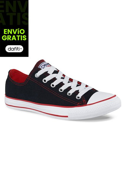 Tenis Discovery Bajo Negro-Rojo Para Hombre Y Mujer Croydon