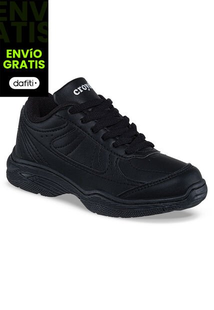 Tenis Colegial 10 New Negro Para Niño Y Niña Croydon