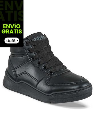 Tenis Colegio Roblo Bota Negro Para Niño Y Niña Croydon Croydon