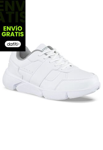 Tenis Colegio Hannir C Blanco-Gris Para Hombre Y Mujer Croydon Croydon
