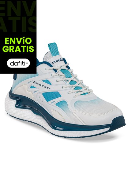 Tenis Running Mufos Blanco-Azul Croydon Para Hombre
