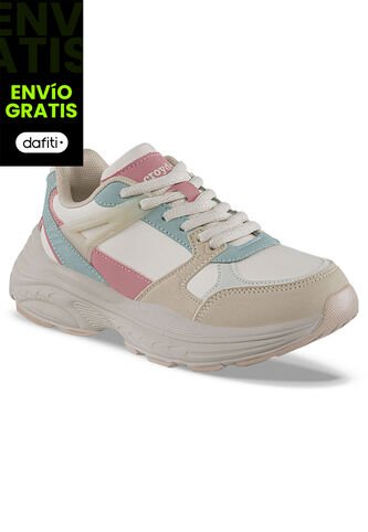 Tenis Urbanos Dosher Beige-Rosa Croydon Para Niña Croydon