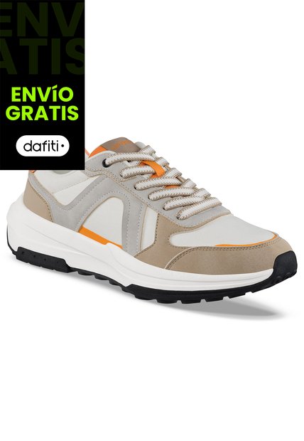 Tenis Urbanos Yabar Beige-Gris Croydon Para Hombre