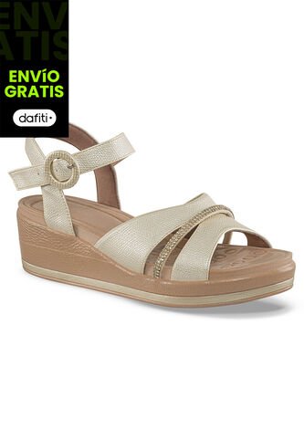 Sandalias Tacón Genoveva Oro Croydon Para Mujer Croydon
