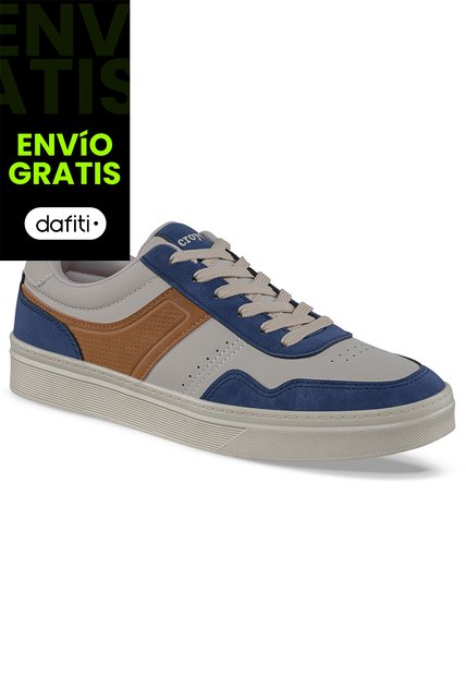 Tenis Casuales Hegol Beige-Azul Croydon Para Hombre