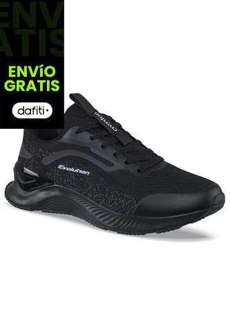 Tenis Running Habar Negro-Negro Croydon Para Hombre Croydon