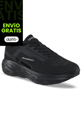 Tenis Running Ynav Negro-Negro Croydon Para Hombre Croydon