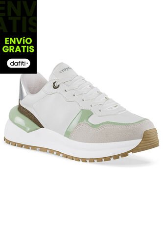 Tenis Urbanos Laudit Blanco-Verde Croydon Para Mujer Croydon