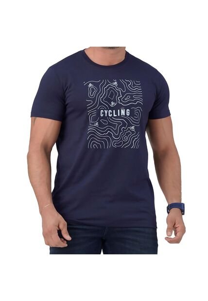 Camiseta Camilo Estampada Azul Osc Croydon Para Hombre