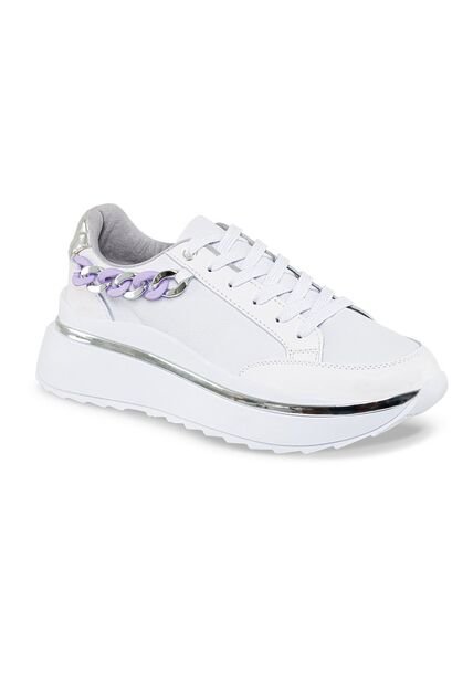 Tenis Viviana Blanco-Lila Para Mujer Croydon