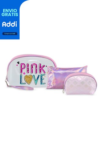 Cosmetiquera Lili 3 Pzas Rosa Croydon Para Mujer Croydon