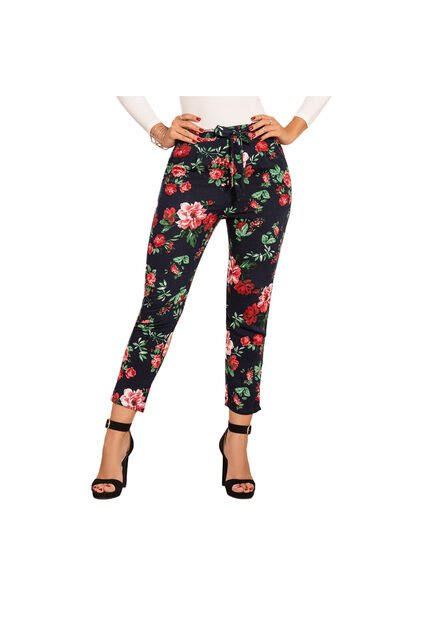 Pantalon Flowers Azul Para Mujer Croydon