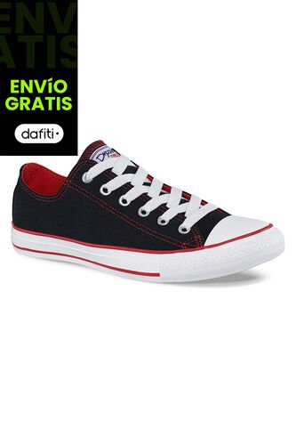 Tenis Discovery Bajo Negro-Rojo Para Hombre Y Mujer Croydon Croydon