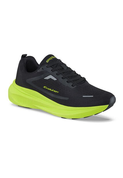 Tenis Running Kione Negro-Verde Para Hombre Croydon