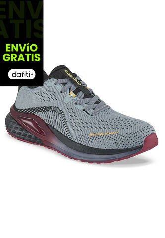 Tenis Running Neldra Gris-Vino Croydon Para Hombre Croydon