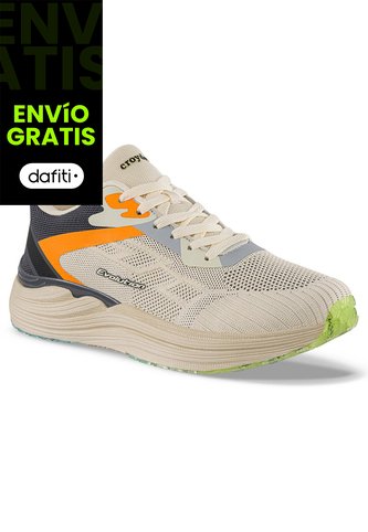 Tenis Running Ranito Beige-Azul Croydon Para Hombre Croydon