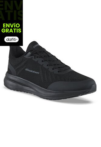 Tenis Running Deno Negro-Negro Croydon Para Hombre Croydon