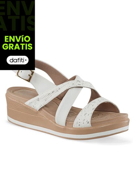 Sandalias Tacón Andrey Blanco Croydon Para Mujer