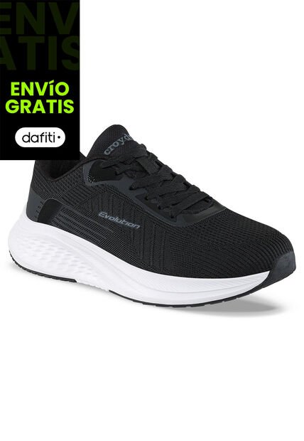 Tenis Running Azuk Negro Croydon Para Hombre