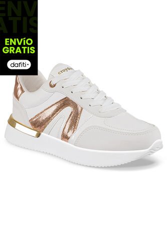 Tenis Urbanos Alice Blanco-Oro Croydon Para Mujer Croydon