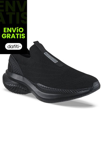 Tenis Para Caminar Zafali Negro-Negro Croydon Para Hombre