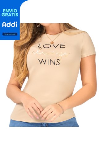 Camiseta Juliana Caqui Para Mujer Croydon Croydon