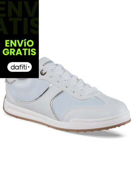 Tenis Urbanos Eglet Blanco-Plata Croydon Para Mujer