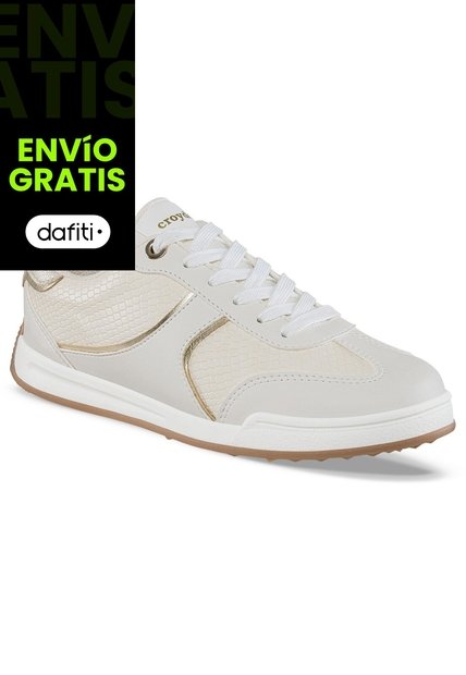 Tenis Urbanos Eglet Beige-Oro Croydon Para Mujer