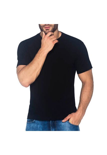 Camiseta Cuello Red Negro Para Hombre Croydon