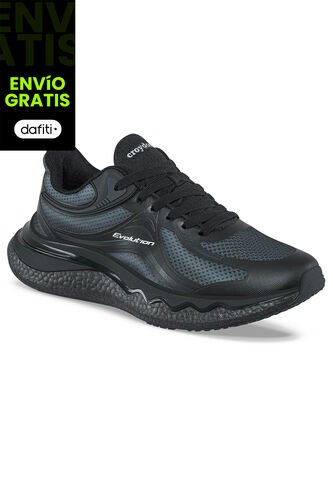 Tenis Running Vira Negro-Negro Croydon Para Hombre Croydon