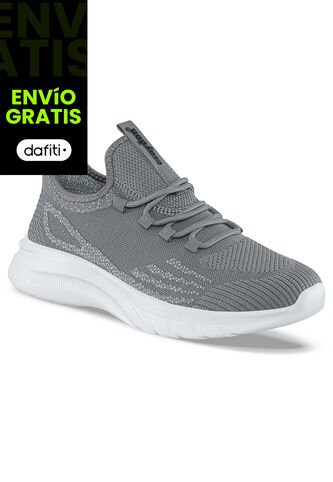 Tenis Running Pemax Gris-Blanco Para Hombre Croydon Croydon
