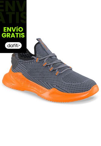 Tenis Running Wuwa Gris-Naranja Para Hombre Croydon Croydon