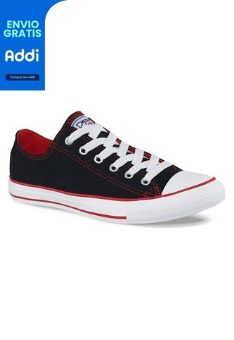 Tenis Discovery Bajo Negro-Rojo Para Hombre Y Mujer Croydon Croydon