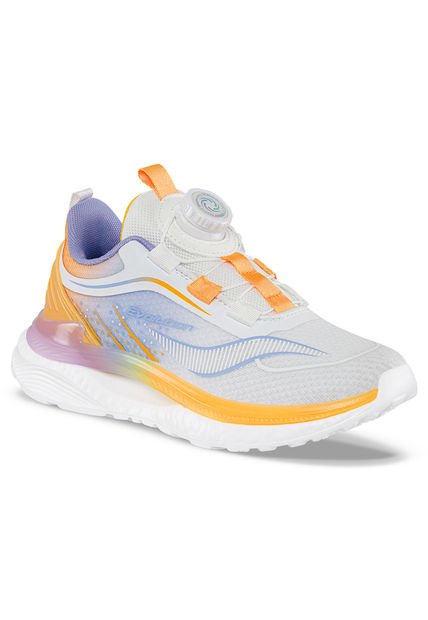 Tenis Running Quarlo Gris-Naranja Para Niña Croydon
