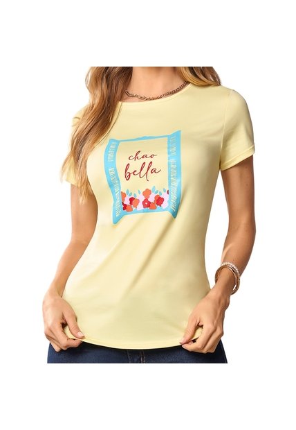 Camiseta Estampada Bella Amarillo Croydon Para Mujer