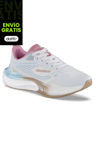 Tenis Running Mupu Blanco-Rosa Croydon Para Mujer Croydon