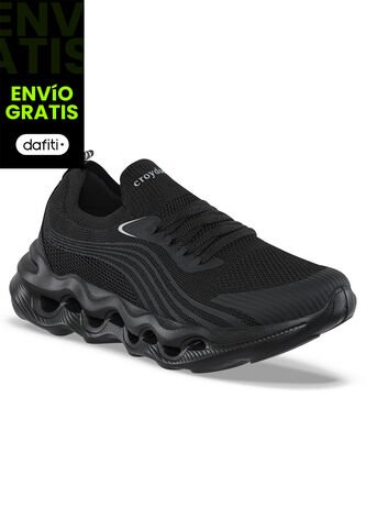 Tenis Para Caminar Nami Negro-Negro Croydon Para Mujer Croydon