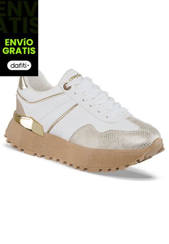 Tenis Urbanos Letizia Blanco-Oro Para Mujer Croydon Croydon